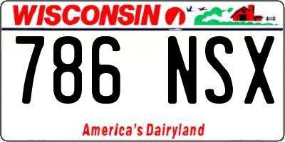 WI license plate 786NSX