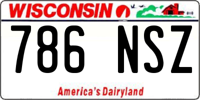WI license plate 786NSZ