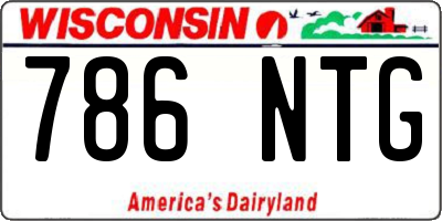 WI license plate 786NTG