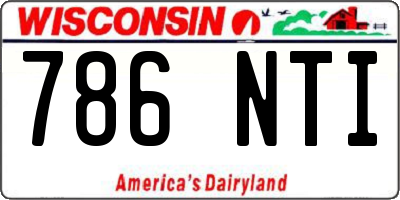 WI license plate 786NTI