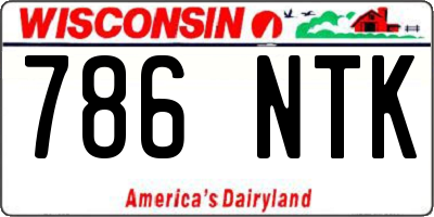 WI license plate 786NTK