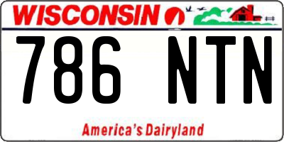 WI license plate 786NTN
