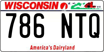 WI license plate 786NTQ