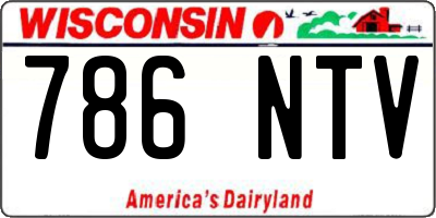 WI license plate 786NTV