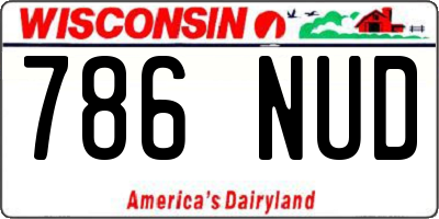 WI license plate 786NUD