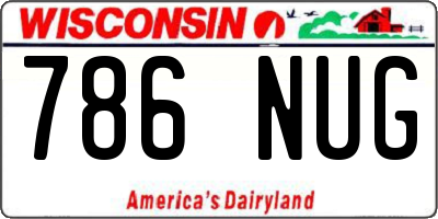 WI license plate 786NUG