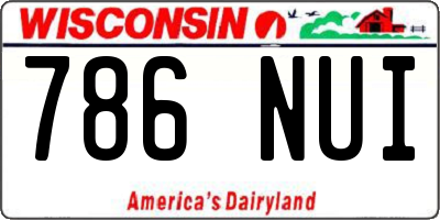 WI license plate 786NUI