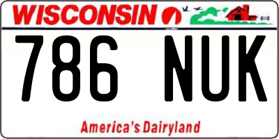 WI license plate 786NUK