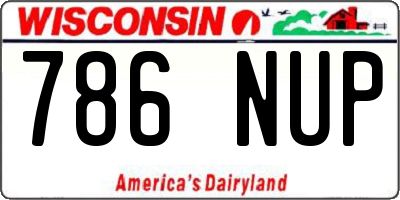 WI license plate 786NUP