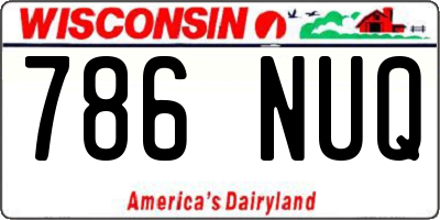 WI license plate 786NUQ