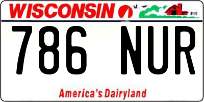 WI license plate 786NUR