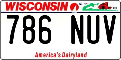 WI license plate 786NUV