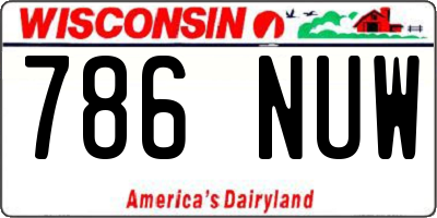 WI license plate 786NUW