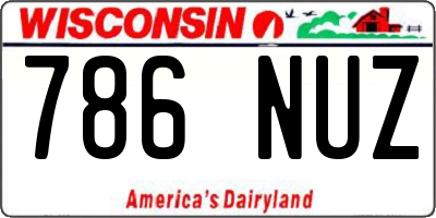 WI license plate 786NUZ