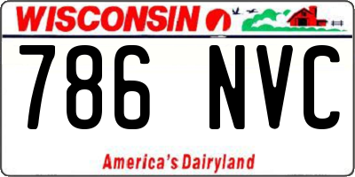 WI license plate 786NVC