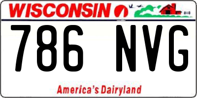 WI license plate 786NVG