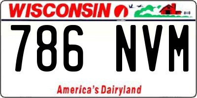 WI license plate 786NVM