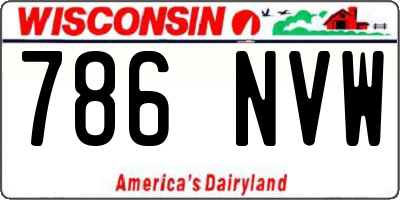 WI license plate 786NVW