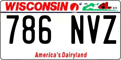 WI license plate 786NVZ