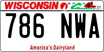 WI license plate 786NWA
