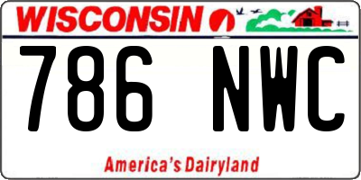 WI license plate 786NWC