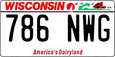 WI license plate 786NWG