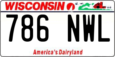 WI license plate 786NWL