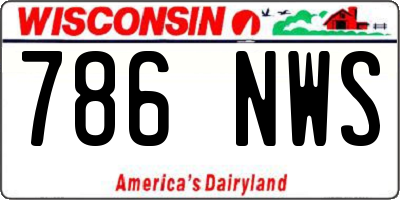 WI license plate 786NWS