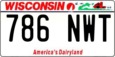 WI license plate 786NWT
