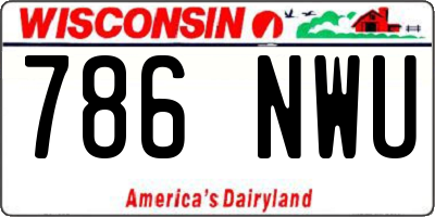 WI license plate 786NWU