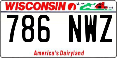 WI license plate 786NWZ