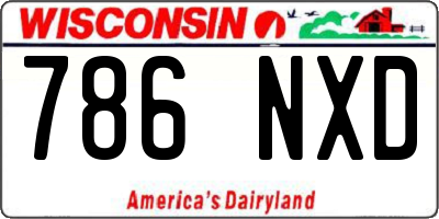 WI license plate 786NXD