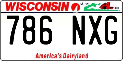 WI license plate 786NXG