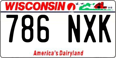 WI license plate 786NXK