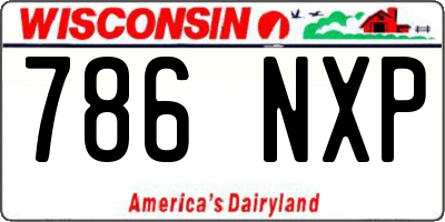 WI license plate 786NXP
