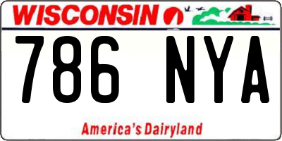 WI license plate 786NYA