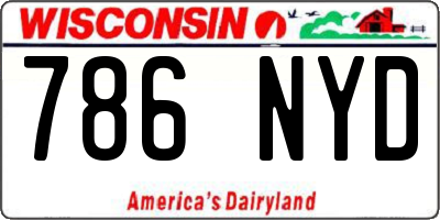 WI license plate 786NYD