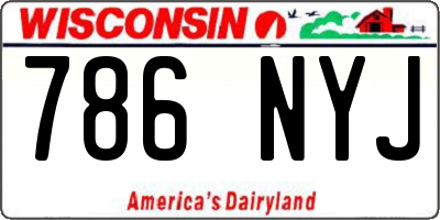 WI license plate 786NYJ