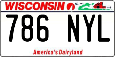 WI license plate 786NYL