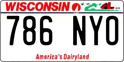 WI license plate 786NYO