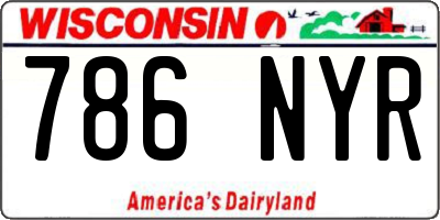 WI license plate 786NYR