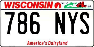 WI license plate 786NYS