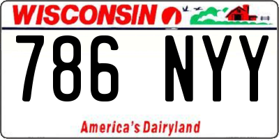 WI license plate 786NYY