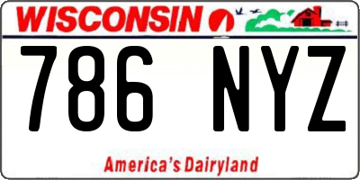 WI license plate 786NYZ