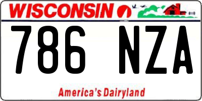 WI license plate 786NZA
