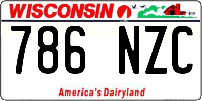 WI license plate 786NZC