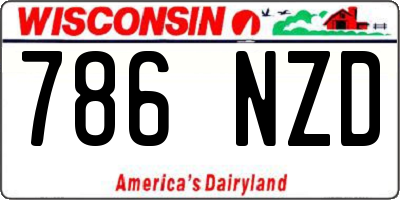 WI license plate 786NZD