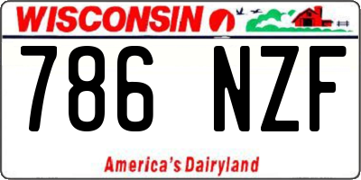 WI license plate 786NZF