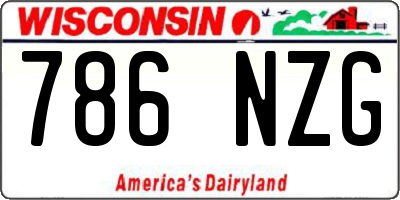 WI license plate 786NZG
