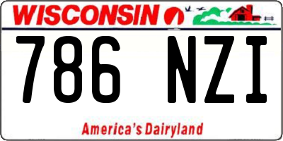 WI license plate 786NZI